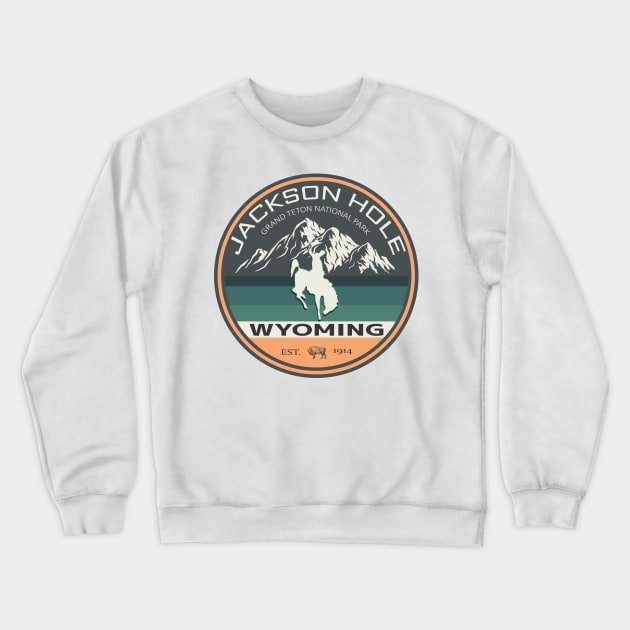 The Jackson Hole Exclusive Wyoming Mountains Lovers Crewneck Sweatshirt by Meryarts